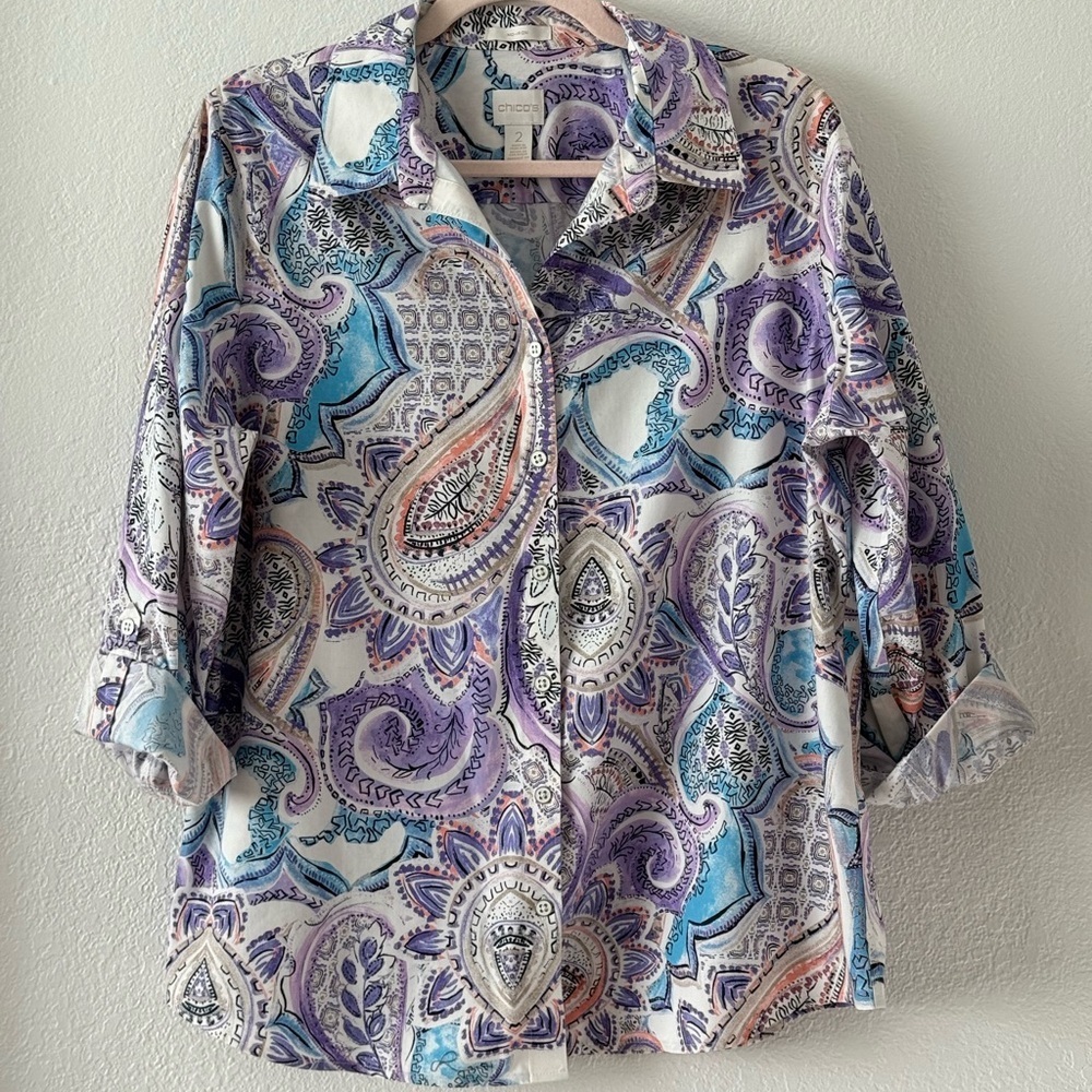 Chico’s Paisley Print Women's Top Size 12